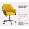 Computer Chair Makeup Vanity Chair 360 Swivel Chair Modern Leather Desk Chair for Office,Arm Chair Height Adjustable 10cm,Gold Steel Base Study Chair (Color : Orange Grey) view 2