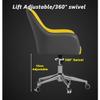 Computer Chair Makeup Vanity Chair 360 Swivel Chair Modern Leather Desk Chair for Office,Arm Chair Height Adjustable 10cm,Gold Steel Base Study Chair (Color : Orange Grey) view 3