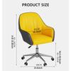 Computer Chair Makeup Vanity Chair 360 Swivel Chair Modern Leather Desk Chair for Office,Arm Chair Height Adjustable 10cm,Gold Steel Base Study Chair (Color : Orange Grey) view 4