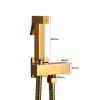 FINLIX Handheld Bidet Sprayer for Toilet with Single Cold Water, Wall Mounted Toilet Bidet Sprayer Kit Brass Bathroom Cloth Diaper Sprayer Set for Personal Hygiene,Gold (Color : Chrome) view 3