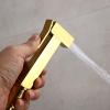 FINLIX Handheld Bidet Sprayer for Toilet with Single Cold Water, Wall Mounted Toilet Bidet Sprayer Kit Brass Bathroom Cloth Diaper Sprayer Set for Personal Hygiene,Gold (Color : Chrome) view 4