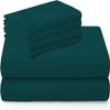 RECCI 4 Piece Sheet Set 100% Egyptian Cotton 1000 Thread Count Extra Super Soft Sateen Weave Bed Sheets 16" Inch Deep Pocket, California King Size - Teal Solid view 4