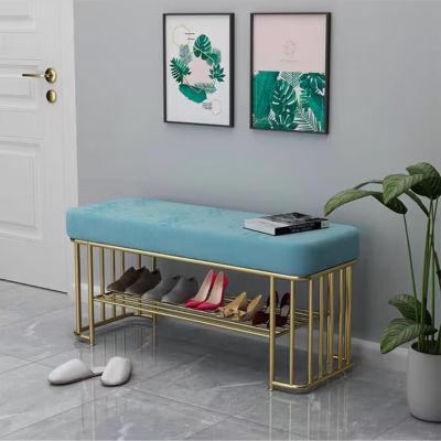 HOBIBA Organizer Shoe Bench Rack with Storage, Shoe Storage Bench with Cushion,Entryway Storage Bench with Padded Seat, Shoe Oiganizer Shelf for Mudroom Bathroom (Size:100 * 35 * 45cm,Color:E)