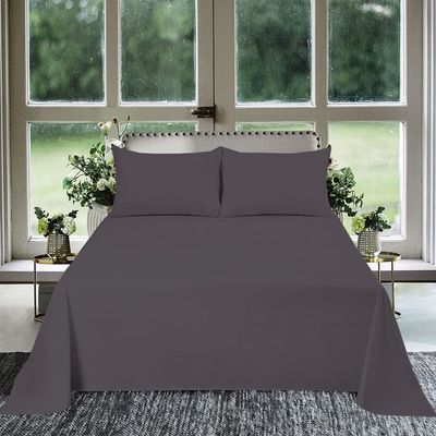 1000 Thread Count 100% Egyptian Cotton 1Pcs Flat Sheets, Twin XL Size (72"X102") Flat Sheet Sateen Weave for Soft & Silky - Dark Grey Solid