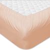 Luxury 1 Piece Fitted Sheet 100% Egyptian Cotton 1000 Thread Count - Twin Size - 18" Inch Deep Pocket, Pure Natural Cotton Sheet, Soft & Silky Sateen Weave - Blush Solid view 4