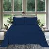 1000 Thread Count 100% Egyptian Cotton 1Pcs Flat Sheets, Queen Size (92"X102") Flat Sheet Sateen Weave for Soft & Silky - Navy Blue Solid view 1