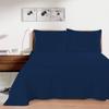 1000 Thread Count 100% Egyptian Cotton 1Pcs Flat Sheets, Queen Size (92"X102") Flat Sheet Sateen Weave for Soft & Silky - Navy Blue Solid view 2