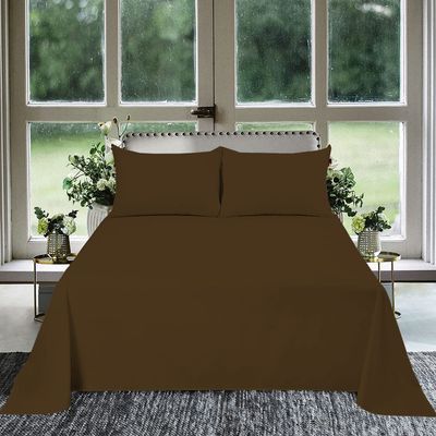 1000 Thread Count 100% Egyptian Cotton 1Pcs Flat Sheets, California King Size (108"X110") Flat Sheet Sateen Weave for Soft & Silky - Chocolate Solid