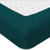 Luxury 1 Piece Fitted Sheet 100% Egyptian Cotton 1000 Thread Count - King Size - 18" Inch Deep Pocket, Pure Natural Cotton Sheet, Soft & Silky Sateen Weave - Teal Solid view 4