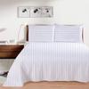1000 Thread Count 100% Egyptian Cotton 1Pcs Flat Sheets, Full Size (81"X96") Flat Sheet Sateen Weave for Soft & Silky - White Stripe view 2