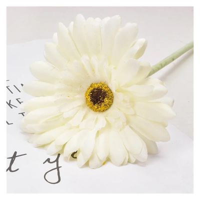 FERDUS Artificial Flower 10 Branches Colorful Artificial Daisy Flowers Thanksgiving Gift Home Office Table Decoration Simulation Artificial Flowers Daisy Home Decoration (Color : White 10 PCS)