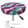 Velvet Round Stool Covers, Boho Floral Geometric Pattern Bar Stool Covers Breathable Bar Stool Seat Covers Round Stool Cushion Round for 12-14" Round Barstool view 4