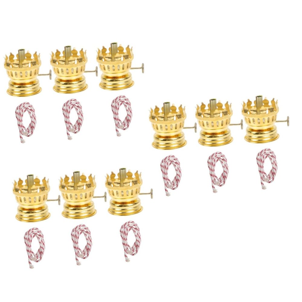 IMIKEYA 9pcs Kerosene Lamp Flame Adjuster Brightness for Home Outdoor Use Vintage Style Oil Lamp Accessories Random Wicks