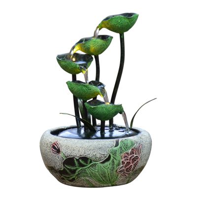 Tabletop Fountain Relaxation Tabletop Fountain Meditation Waterfall Feature for Indoor Home Office Bedroom Water Lily Water Fountain Water Fountain Decor (Color : A)