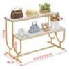 Clothes Rail Garment Rack Industrial Retail Display Tables, Standing Clothing Shoes Display Rack Stepped Display Stand Unit Storage Shelves, Garment/Handbag Display Stan ( Color : Gold , Size : 2level view 2
