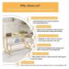 Clothes Rail Garment Rack Industrial Retail Display Tables, Standing Clothing Shoes Display Rack Stepped Display Stand Unit Storage Shelves, Garment/Handbag Display Stan ( Color : Gold , Size : 2level view 3