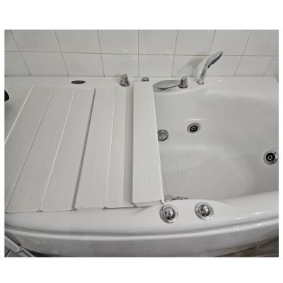 Bathtub Tray Bathtub Tray Bathtub Insulation Cover, White Ectangular PVC Shutter Bath Lid, Foldable Waterproof Hotel Bathroom Tray for Phone Tablet Bracket, Thickness 0.6cm Multifunctional (Color : W