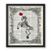 Poster Master Unicorn Skeleton Print - Dictionary Poster - Red Heart Art - Gift for Men, Women & Animal Lover - Gothic Wall Decor for Bedroom, Living Room or Kid's Room - 8x10 UNFRAMED Wall Art view 1