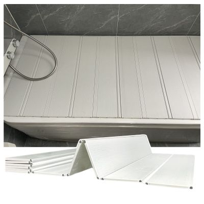 Bathtub Tray Folding Dust-Proof Bathtub Cover, Multifunction PVC Plastic Bathtub Tray, Durable Insulation Cover, Shutter Bath Lid for Bathroom Spa, 0.6cm Thickness Multifunctional (Color : White, Si