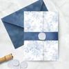 Pink Orchid Invitations French Blue Toile Vellum Wrap For 5 x 7 Wedding Invites and Cards (Set of 20) view 4