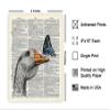 Poster Master Goose and Blue Butterfly Print - Dictionary Poster - Animal Art - Gift for Men, Women & Animal Lover - Decor for Bedroom, Kid's Room or Nursery - 8x10 UNFRAMED Wall Art view 2