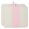 Christmas Pink Dish Drying Mat for Kitchen Counter, Absorbent Reversible Dish Drainer Rack Mats for Coffee Bar Mats 18''x24'' 2 PCS Country Rustic Geometric Stripes view 1