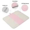 Christmas Pink Dish Drying Mat for Kitchen Counter, Absorbent Reversible Dish Drainer Rack Mats for Coffee Bar Mats 18''x24'' 2 PCS Country Rustic Geometric Stripes view 2