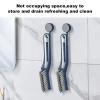 Cleaning Brush - QAGOBDI Hard Bristle Crevice Cleaning Brush for Household, Bathroom, 2 PCS Bathroom Gap Brush with Long Gandle Embedded Stolen Goods Clip view 3