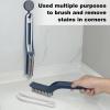 Cleaning Brush - QAGOBDI Hard Bristle Crevice Cleaning Brush for Household, Bathroom, 2 PCS Bathroom Gap Brush with Long Gandle Embedded Stolen Goods Clip view 4