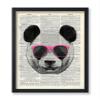 Poster Master Dictionary Art Poster - Panda in Pink Glasses Print - Panda Art - Gift for Men, Women & Animal Lover - Funny Wall Decor for Bedroom, Living Room or Kid's Room - 8x10 UNFRAMED Wall Art view 1