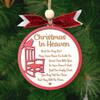 Christmas in Heaven with Chair Ornaments, Cardinal Christmas Ornament, Sympathy Gifts for Loss of Loved Ones, Memorial Christmas Ornament for Grandpa Grandma Dad Mom (S04) view 1