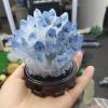 AtkitS Beautiful Blue Ghost Phantom Quartz Crystal Cluster Specimen Home Office Decoration Gift (Size : 450-500g) view 4