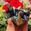 AtkitS Beautiful Natural Quartz Rainbow Titanium Cluster Crystals Stone for Specimen Mineral Decor Gift (Size : 110-150g) view 2