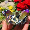 AtkitS Beautiful Natural Quartz Rainbow Titanium Cluster Crystals Stone for Specimen Mineral Decor Gift (Size : 110-150g) view 4