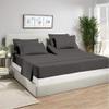 Split TOP King Sheets, 4 piece set - Hotel Luxury Sheets for Top Split King Bed, Super soft breathable and cooling for adjustable mattresses 1800 Threads (Gray, Top Split King(28"-34")) view 1