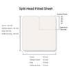 Split TOP King Sheets, 4 piece set - Hotel Luxury Sheets for Top Split King Bed, Super soft breathable and cooling for adjustable mattresses 1800 Threads (Off White, Top Split King(28"-34")) view 3
