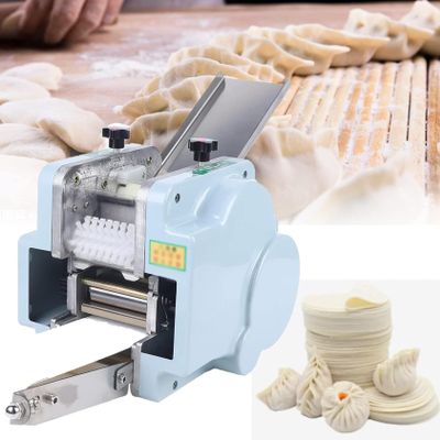 SOYPAX Commercial Dumpling Skin Maker Machine, 130W Electric Dumpling Wrapper Maker Round Wonton Dough Processing Machine with 8cm Round Mold 40pcs/Min for Restaurant Kitchen Home