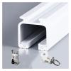 PQPQLI Ceiling Curtain Track, Aluminium Ceiling Mounted Curtain Rail System, Room Divider Curtain Rods, for Heavy Large Curtains, Curtain Tracks and Fittings(Color:White B,Size:140cm/4.6ft) view 1