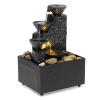 Tabletop Fountain Tabletop Fountain Interior Decoration Water Fountain Office Desk Decoration Waterfall Fountains 4 Layers Water Cycle Desktop Fountain Water Fountain Decor view 1