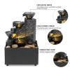 Tabletop Fountain Tabletop Fountain Interior Decoration Water Fountain Office Desk Decoration Waterfall Fountains 4 Layers Water Cycle Desktop Fountain Water Fountain Decor view 3
