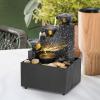 Tabletop Fountain Tabletop Fountain Interior Decoration Water Fountain Office Desk Decoration Waterfall Fountains 4 Layers Water Cycle Desktop Fountain Water Fountain Decor view 4