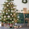 Christmas Winter Christmas Tree Collar Tree Box Stand Cover,Artificial/Pencil/Silm/Skinny Tree Ring 4 Packs Collapsible Tree Skirt for Christmas Xmas Tree,Snowflake Snowman Plaid Red 17"x10" view 2