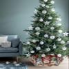 Christmas Winter Christmas Tree Collar Tree Box Stand Cover,Artificial/Pencil/Silm/Skinny Tree Ring 4 Packs Collapsible Tree Skirt for Christmas Xmas Tree,Snowflake Snowman Plaid Red 17"x10" view 4