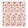 JEJOMEAG Valentine's Day Shower Curtain Red Heart Romantic Love Lover Couple Creative Beige Fabric Bathroom Curtain with Hooks view 1