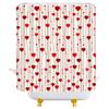 JEJOMEAG Valentine's Day Shower Curtain Red Heart Romantic Love Lover Couple Creative Beige Fabric Bathroom Curtain with Hooks view 3