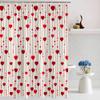 JEJOMEAG Valentine's Day Shower Curtain Red Heart Romantic Love Lover Couple Creative Beige Fabric Bathroom Curtain with Hooks view 4