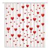 JEJOMEAG Valentine's Day Shower Curtain Red Heart Romantic Lover Couple Woman Girl Beige Fabric Bathroom Curtain with Hooks view 2