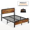 IDEALHOUSE Queen Bed Frame with Wood Headboard, Platform Queen Bed Frame with Safe Rounded Corners & Strong Metal Slats Support, Mattress Foundation, Noise-Free, No Box Spring Needed view 2