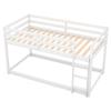 Anwick Kids Bunk Beds Twin Over Twin Size with Stairs and Rails,Wooden Low Bunk Bed for Toddlers Kids Girls Boys,Solid Wood Slat,Safety Guardrail Noiseless (White) view 4