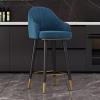 KAMPCO 360 Velvet Swivel Bar Stools with Back, Upholstered Barstools Counter Height Chairs, Kitchen Pub Dining Chair view 1